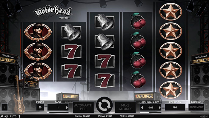 Suomiautomaatin Motörhead-kolikkopeli netissä, huikea peli